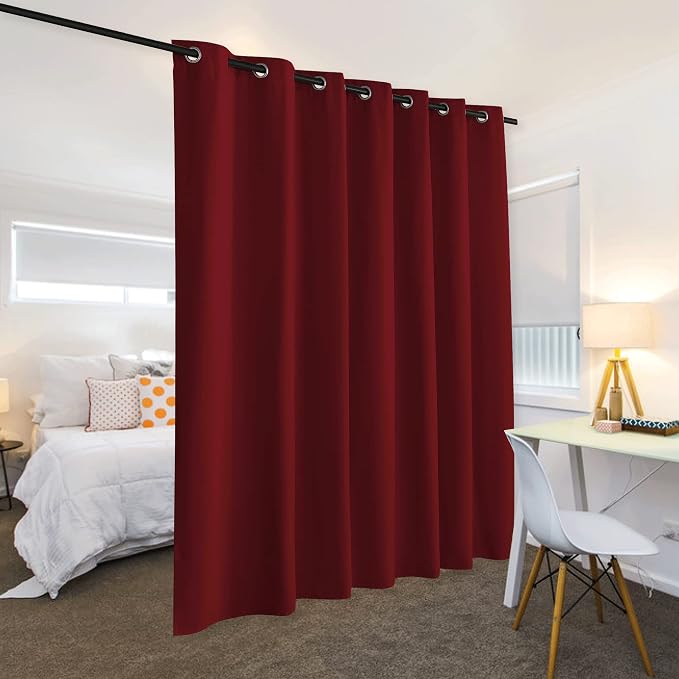 RYB HOME Privacy Curtain for Sliding Glass Door Locker Room Basement Closet | - Image 3