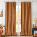 BGment Orange Blackout Velvet Curtains 96 inches 2 Panels by BGment