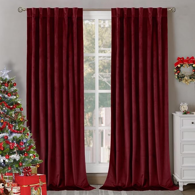 BGment Red Velvet Curtains 84 Inch by BGment