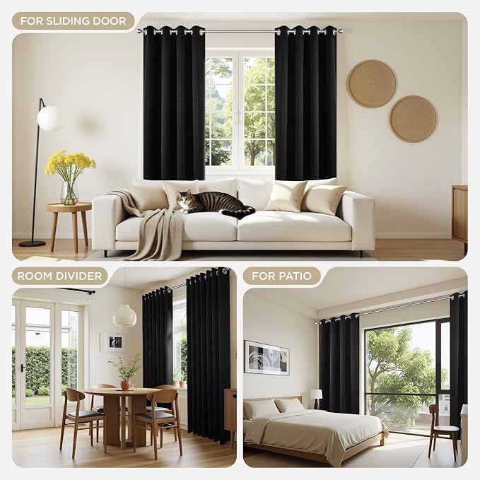 Joydeco Blackout Curtains 72 Inches Long 2 Panels Set, Thermal Insulated Long - Image 7