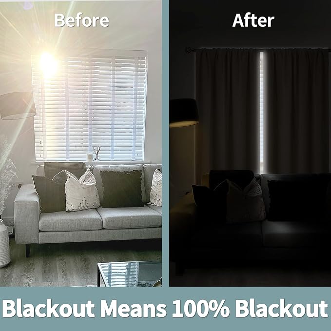 BGment Beige Blackout Curtains for Living Room 95 Inch Length 2 Panels | - Image 3