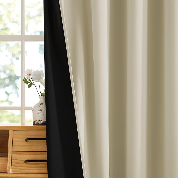 RYB HOME 100% Blackout Bedroom Living Room Curtains 96 inches Long 2 Panels | - Image 3