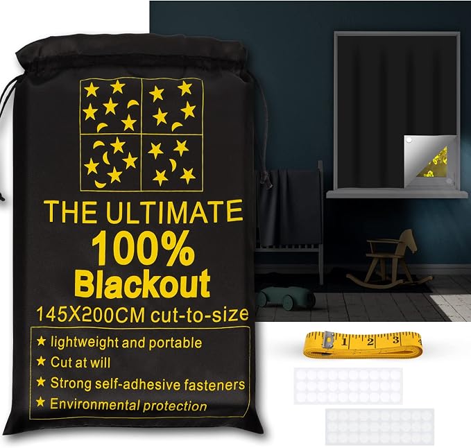 Blackout Curtains 100% Blackout Blinds Window Cover Portable Shades 79”x57” | - Image 2