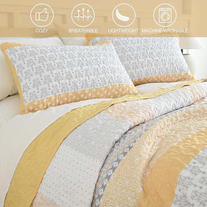 WONGS BEDDING Twin Quilt Bedding Set 2 Piece, Modern Casual Bedroom Decor - Image 6