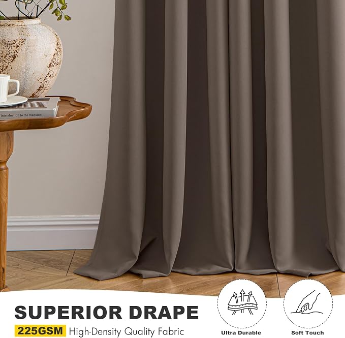 MIULEE Blackout Curtains for Bedroom 2 Panels 40 x 54 Inch Long Tan Brown | - Image 5