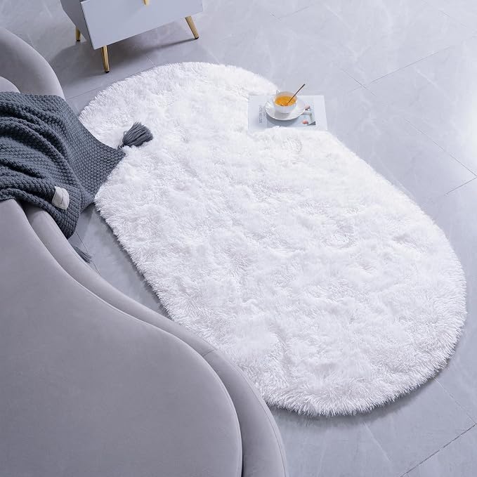 Goideal Fluffy Bedroom Rug, Small Oval Area Rugs, 2.6 x 5.3 Feet - Image 3