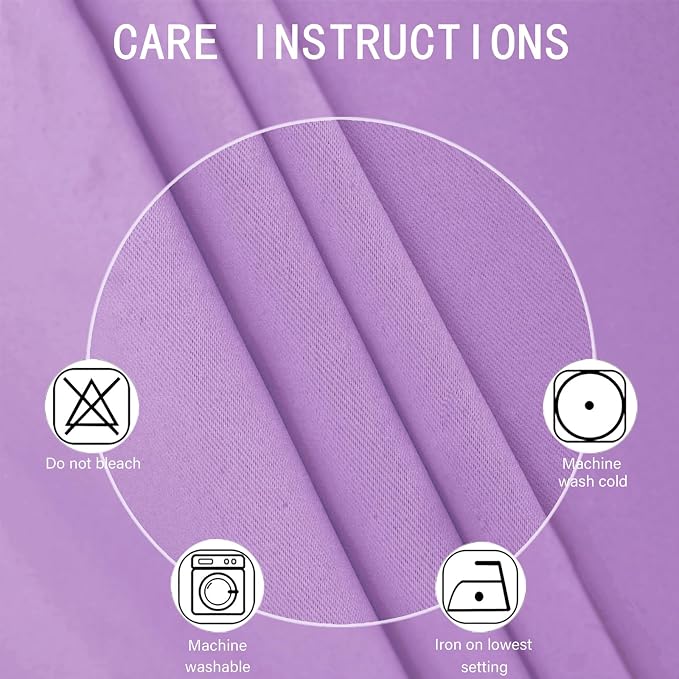 Lavender Blackout Curtains 34 x 63 Inch Length/Set of 2 Curtain Panels/Thermal - Image 4