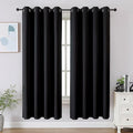 CUCRAF Black Blackout Curtains 63 inch Length 2 Panels Set, Room Darkening by CUCRAF