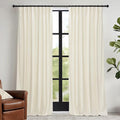 RYB HOME Ivory White Velvet Curtains 84 inches Long by RYBHOME