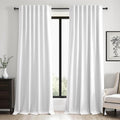 Topfinel 120 Inch Linen Blackout Curtains 2 Panels by Topfinel