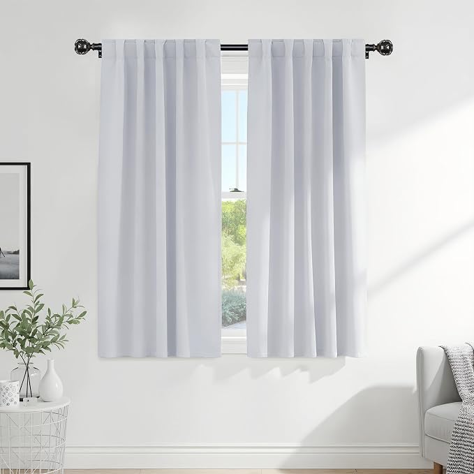 PONY DANCE 60% Light Blocking Curtains 63 inch Long, Room Darkening Curtains by PONYDANCE