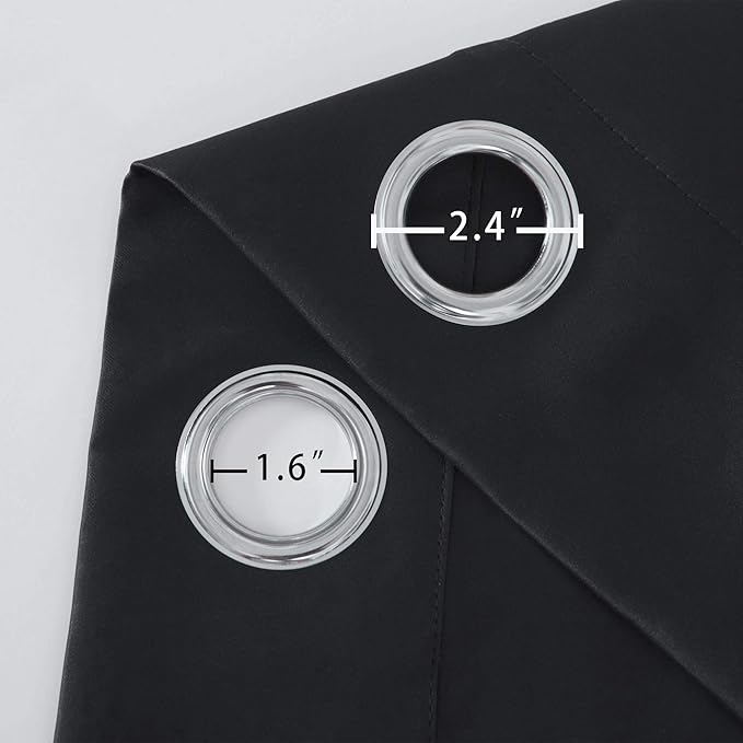 Blackout Curtains 66 x 95 inch/Black Curtains Set of 2 Panels/Thermal Insulated - Image 6