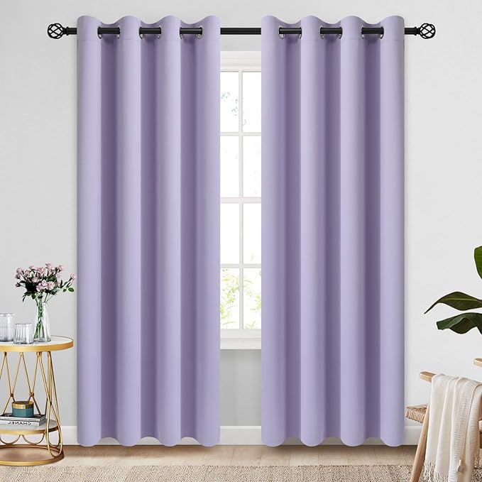 COSVIYA Grommet Room Darkening Curtains 96 inch Long, Thick Polyester Light by COSVIYA