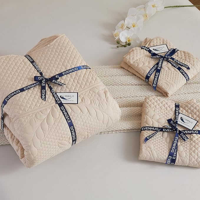 EVENHUG Oversized King Bedspreads California King Quilt Set - Image 6