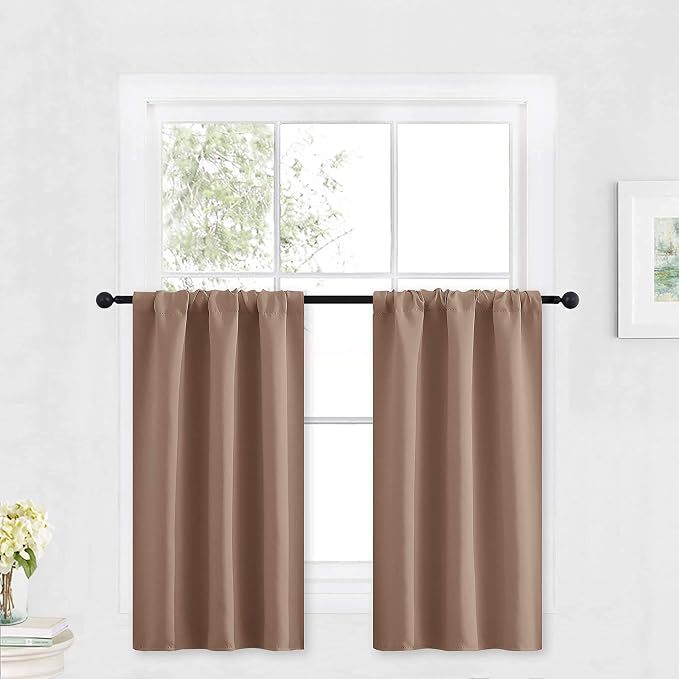 RYB HOME Kitchen Blackout Curtains Over Sink 36 inch Length, Rod Pocket | by RYBHOME
