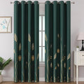 Green Blackout Curtains for Living Room 108 Inch Length 2 Panels Set, Thermal by ESTELARTEXTILER