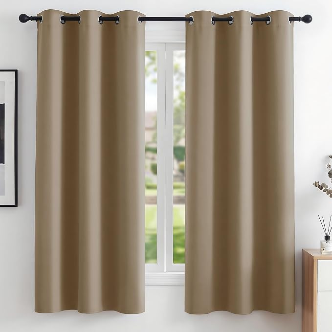 Deconovo Blackout Curtains for Bedroom and Living Room 63 Inches Long | Black by Unknown