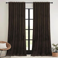 RYB HOME Brown Blackout Curtains 96 inches Long Velvet by RYBHOME