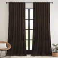 RYB HOME Brown Blackout Curtains 84 inches Long Velvet by RYBHOME