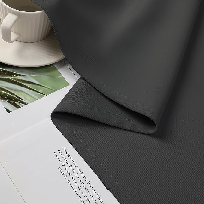 CUCRAF Dark Grey Blackout Curtains 54 inch Length 2 Panels Set, Room Darkening - Image 10