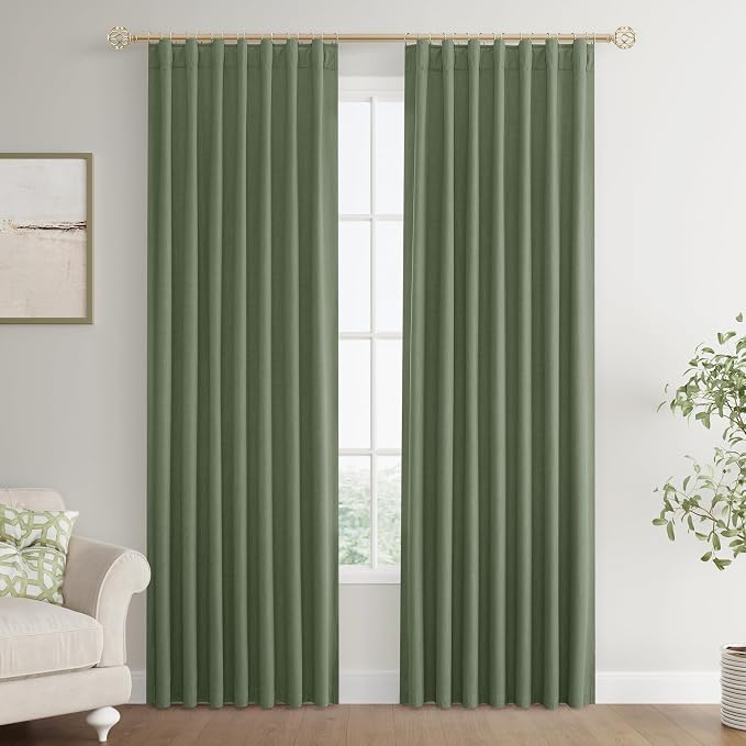 Joywell 100% Blackout Linen Curtains 84 Inch by Joywell