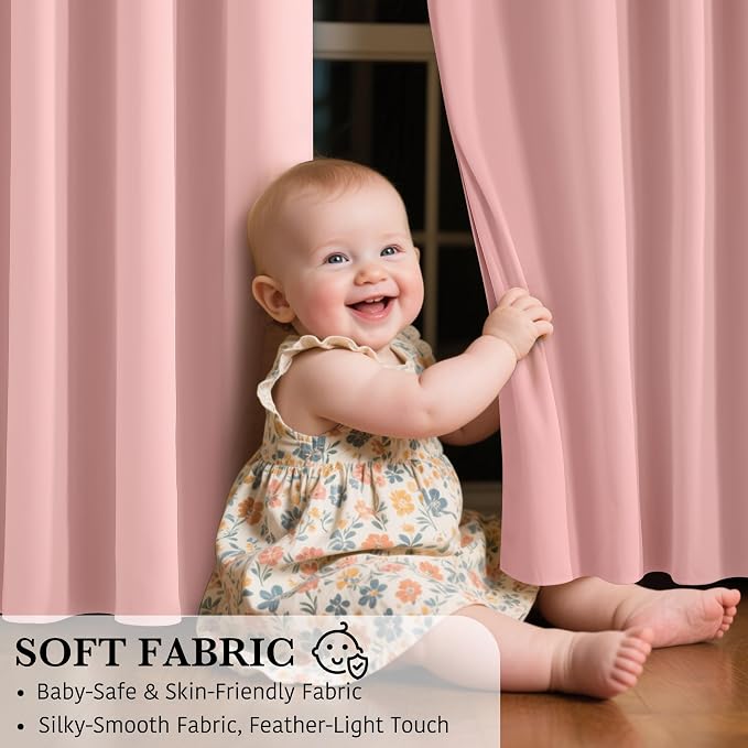 RYB HOME 100% Blackout Curtains 63 inches Length, Thermal Insulated | Total - Image 6