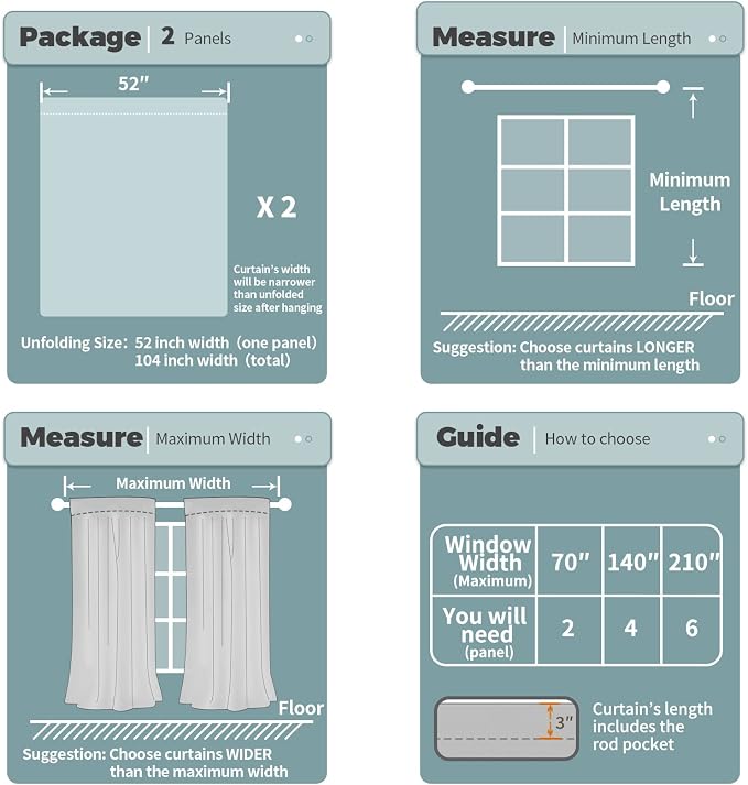 BGment Rod Pocket Blackout Curtains - Image 8