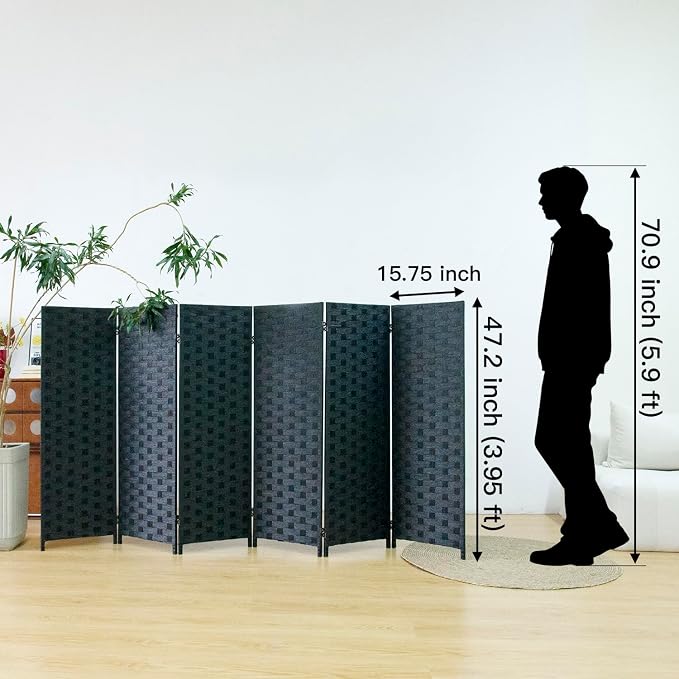 6 Panel Double Sided Short Room Divider - Image 5