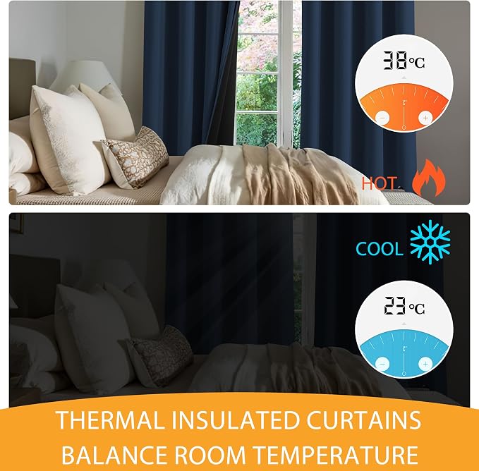 RYB HOME 100% Blackout Curtains 108 inches, Extra Long Ceiling Curtains | - Image 5