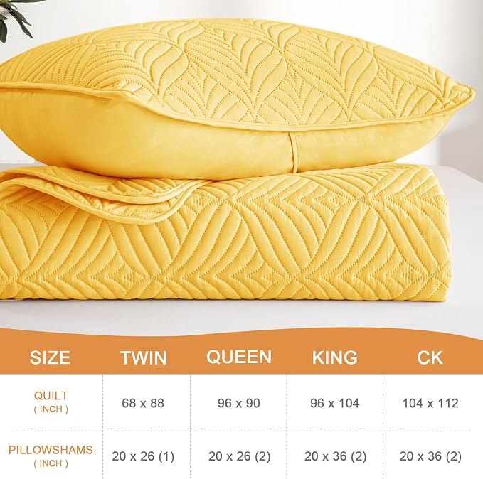 Whale Flotilla Soft Cal King Quilt Bedding Set, Lightweight Bedspreads | Yellow - Image 4