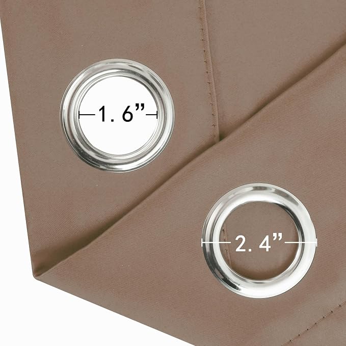 Blackout Curtains 66 x 54 Inch Long Cappuccino Curtains Set of 2 Panels Room - Image 5