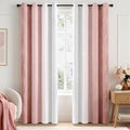 MIULEE Pink and Greyish White Ombre Blackout Curtains 52Wx72L Set of 2 | Full by MIULEE
