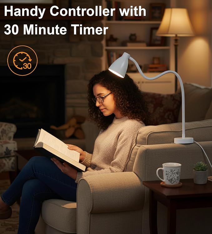 BOHON No Install Bedside Reading Light, Clip-Free Wall Mounted Lamp White | 5 - Image 7