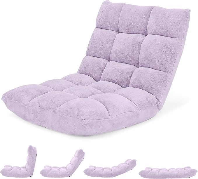 Giantex Floor Chair with Back Support, 14 Adjustable Position, Padded Sleeper by Giantex