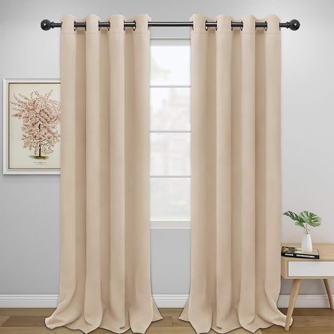 Easy-Going Thermal Grommet Blackout Curtains, 2 Panels 52x108 in, Noise by Easy-Going