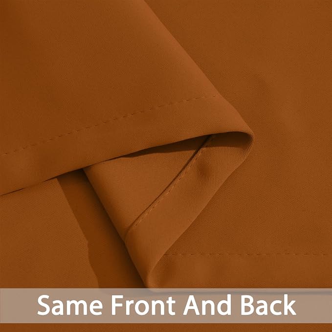 Yakamok Room Darkening Curtains 52x72 inch Length Burnt Orange-Living Room | 2 - Image 4