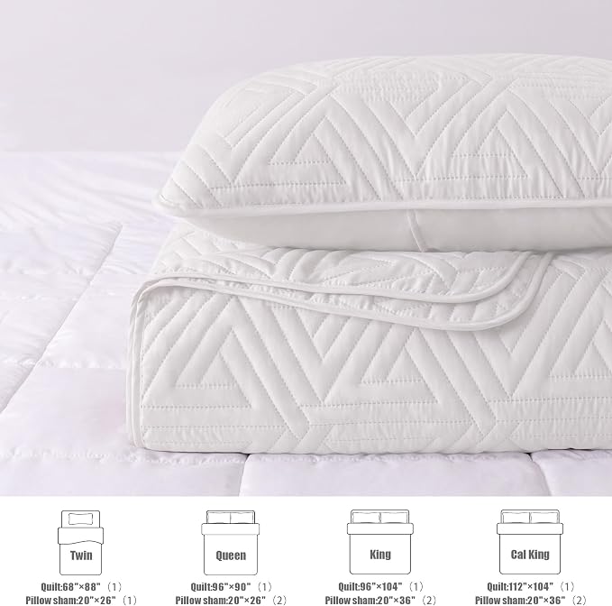Whale Flotilla Soft Geometric Queen Quilt Set - Image 5