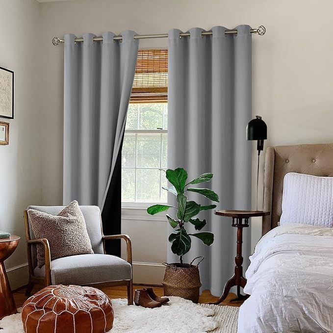 BGment Dove Grey Blackout Curtains - Image 2