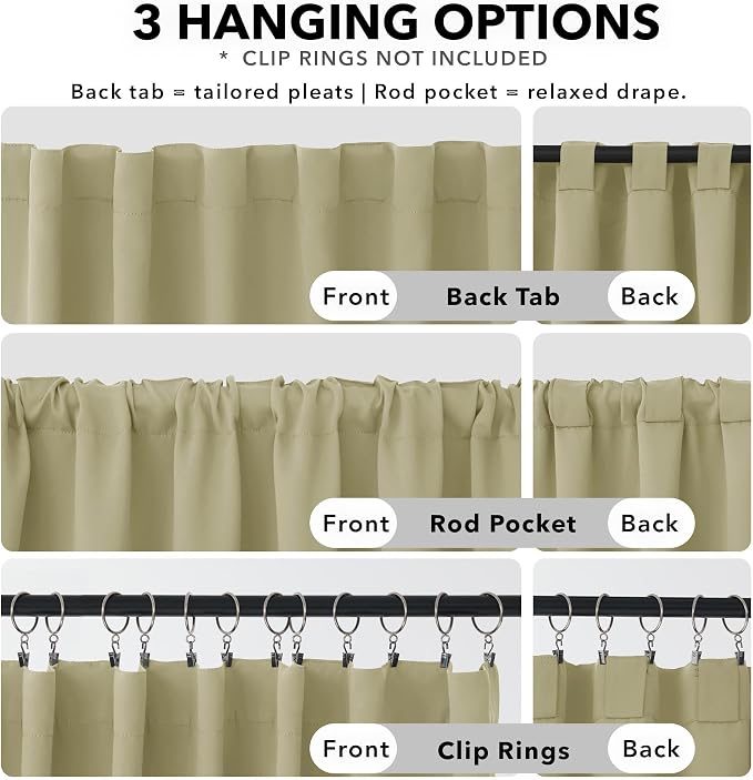 Deconovo Blackout Curtains for Bedroom, Living Room Curtains 84 Inches Long | - Image 2
