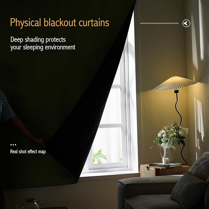 AJAZZ 100% Black Out Curtains Adhesive Blackout Temporary Curtain No Drilling - Image 2