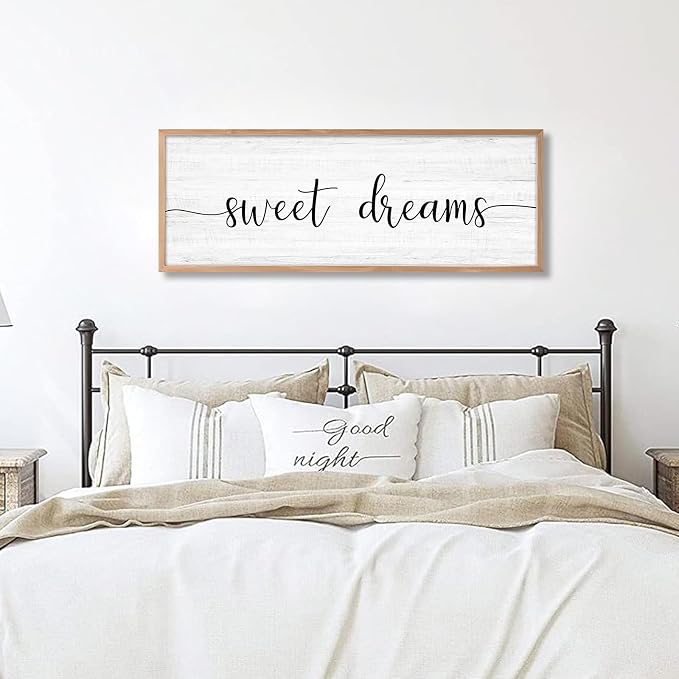 Sweet Dreams Wall Decor Above Bed 41.3''×15'' Large Farmhouse Wall Decor - Image 7