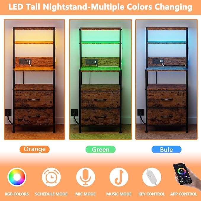 Night Stand, Tall Nightstand - Image 5