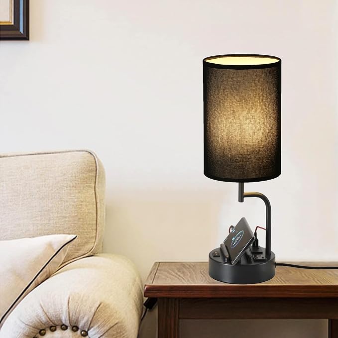 Dreamholder Table Lamp with 3 USB Charging Ports, Modern Desk Lamp with AC - Image 7