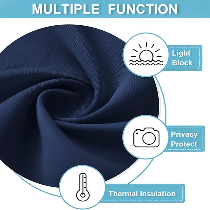 RYB HOME Blackout Curtains for Bedroom Living Room Nursery 72 inches Long | - Image 6