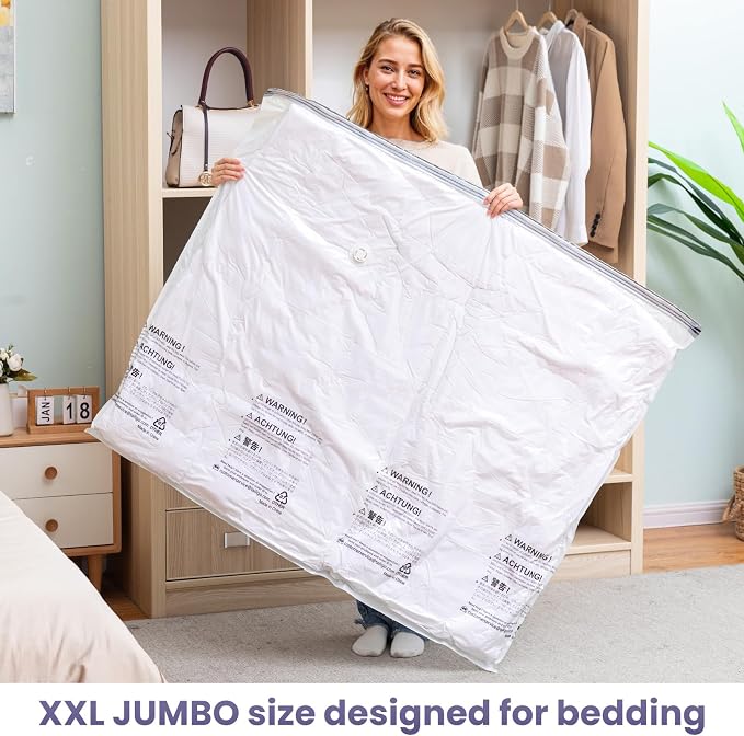 TAILI 6 Pack Vacuum Storage Bags, XXL Jumbo, Cream | Vacuum Seal Bags - Image 5