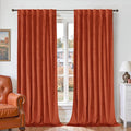BGment Terracotta Velvet Blackout Curtains 96 Inches Long, Super Soft Drapes by BGment