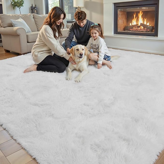 Area Rugs 10x14 for Living Room, Upgrade Fuzzy Plush Carpet for Bedroom Dorm - Image 2