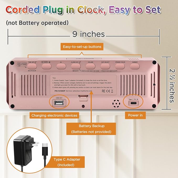Peakeep Large Display Digital Alarm Clock - Image 8