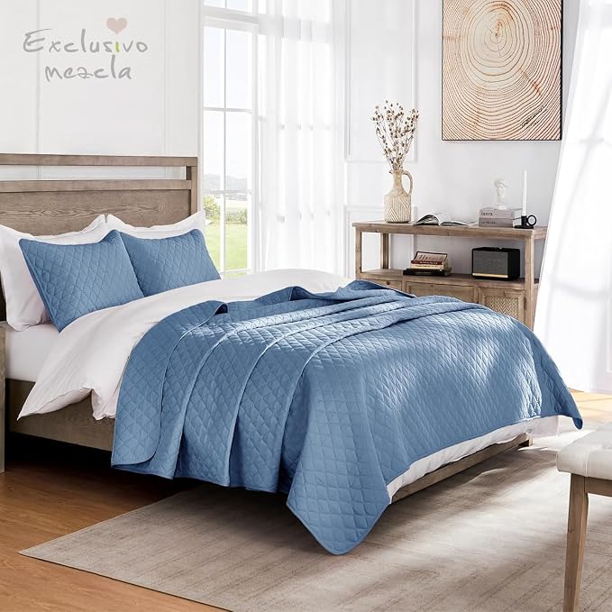 Exclusivo Mezcla Reversible Twin Quilt Bedding Set, Soft Microfiber, All Season - Image 2
