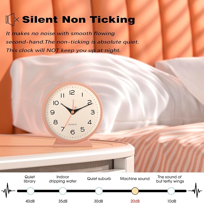 AYRELY® 4.5" Analog Alarm Clock, Small Retro Desk Clock and Table Clock | - Image 5